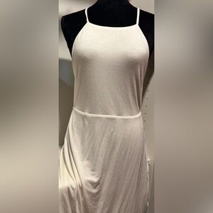 Spaghetti straps backless knee length dress